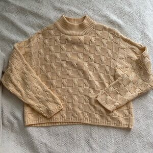 Vintage Butter Yellow knit sweater size medium cotton